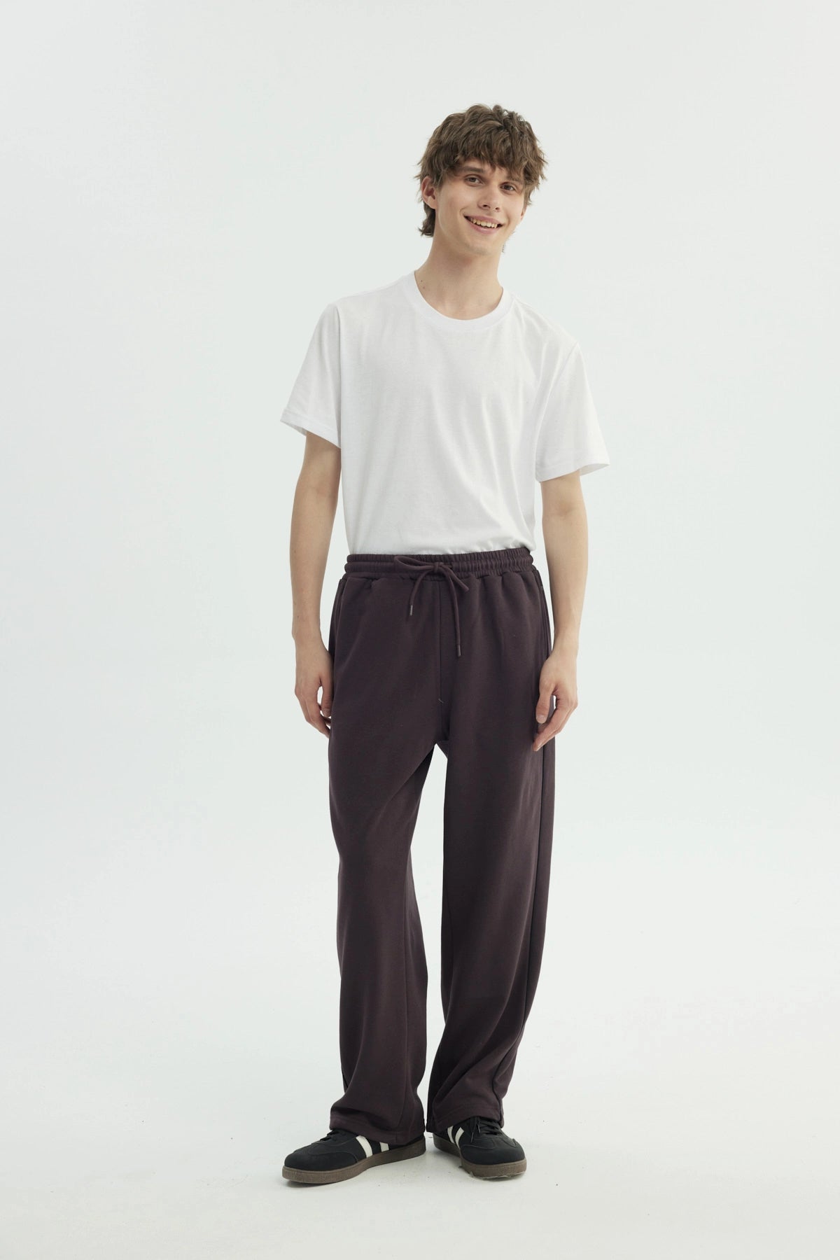 Pantalón Buzo Hombre Amplio Burdeo