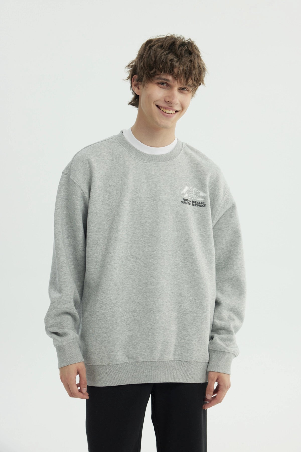 Polerón Hombre Oversize Gris Melange