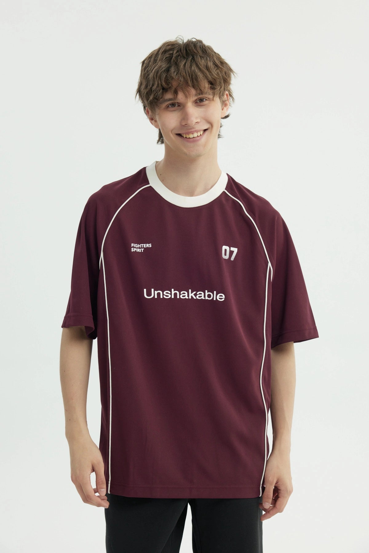 Polera Hombre Oversize Burdeo