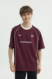 Polera Hombre Oversize Burdeo