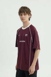 Polera Hombre Oversize Burdeo