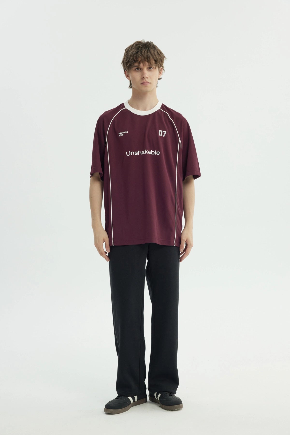 Polera Hombre Oversize Burdeo