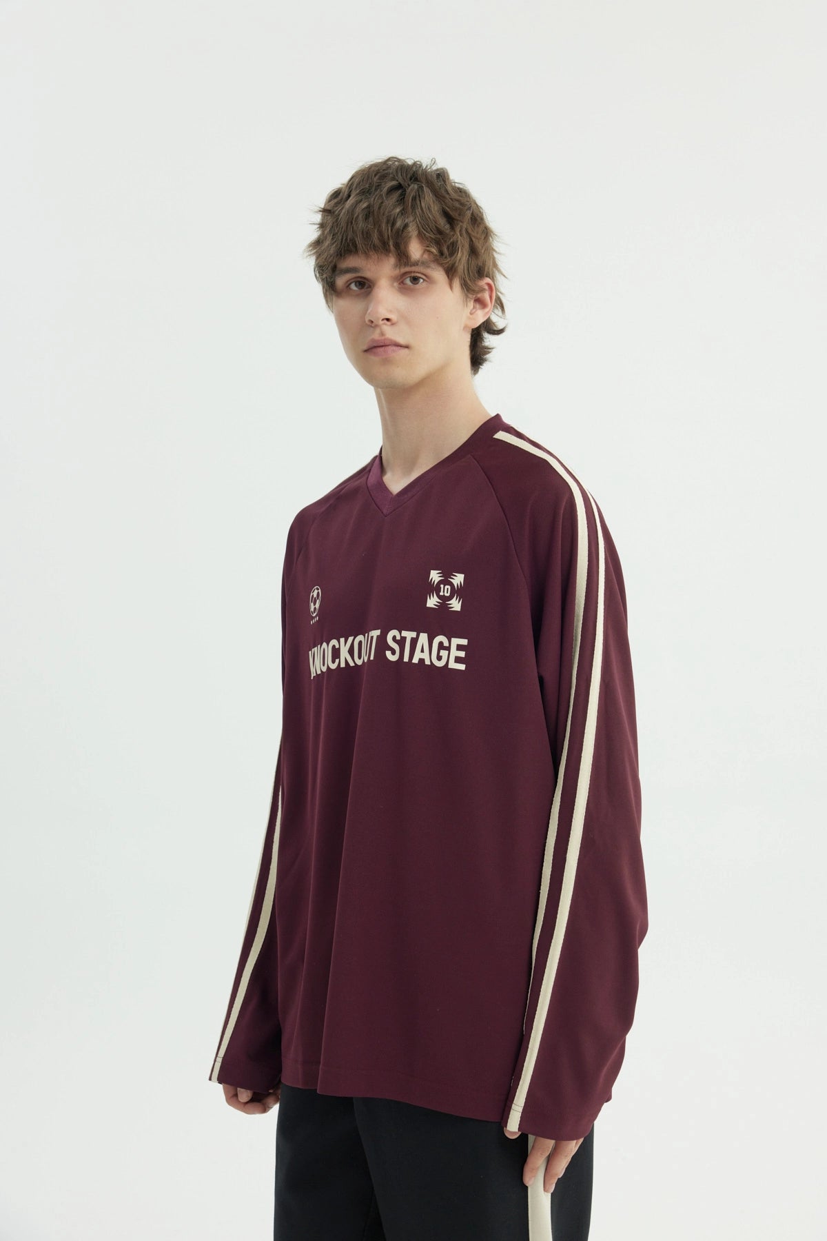 Polera Hombre Oversize Burdeo