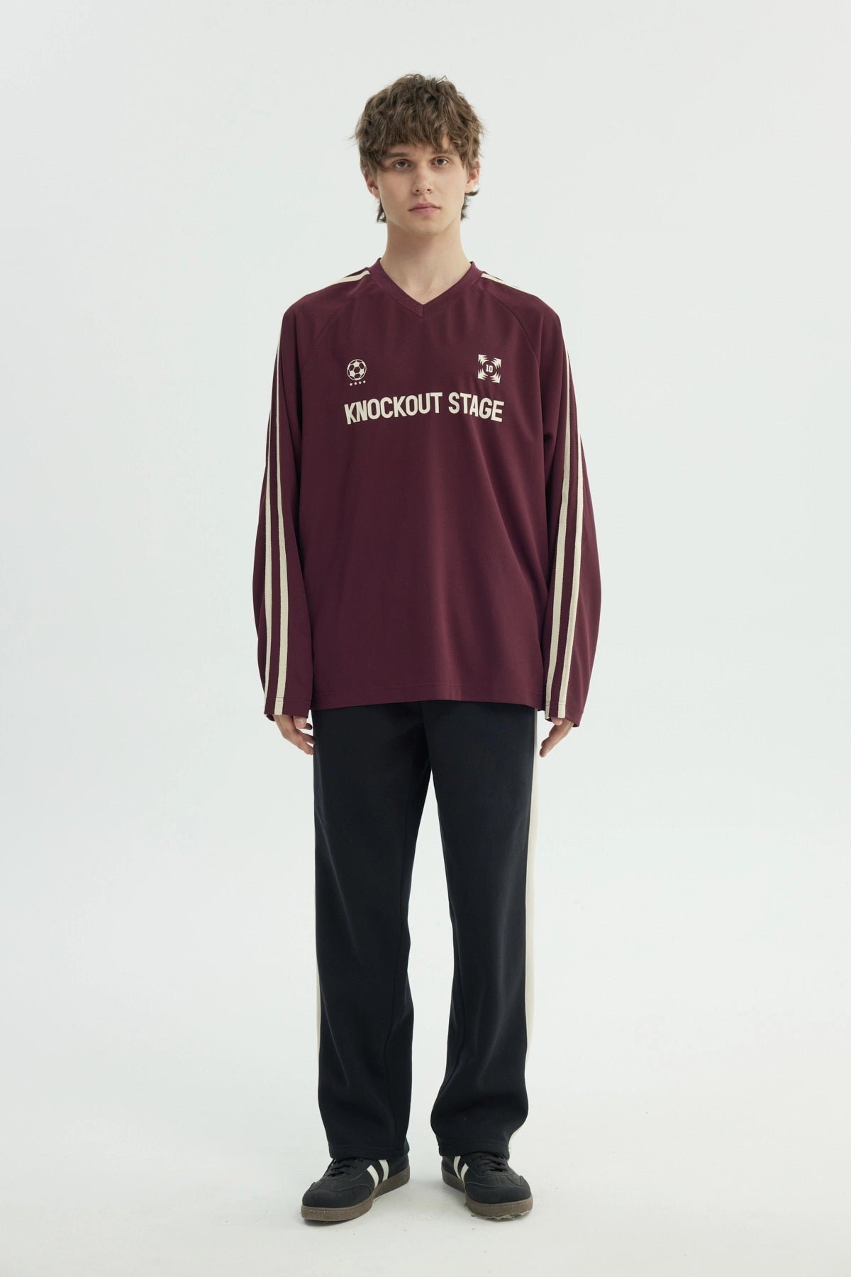 Polera Hombre Oversize Burdeo