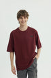 Polera Hombre Oversize Burdeo
