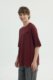 Polera Hombre Oversize Burdeo