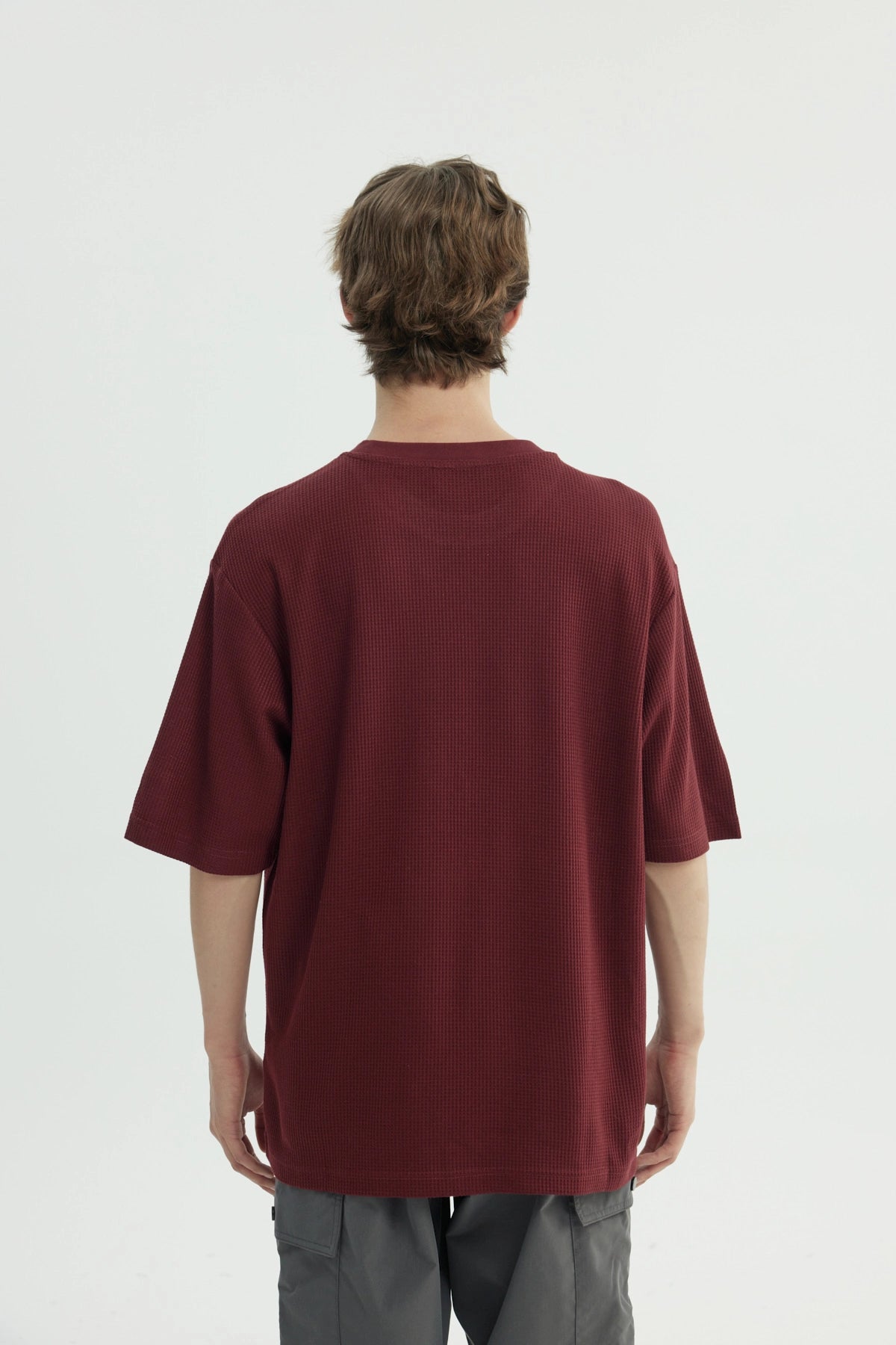 Polera Hombre Oversize Burdeo