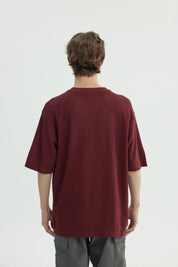 Polera Hombre Oversize Burdeo