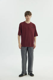 Polera Hombre Oversize Burdeo