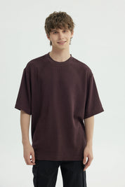 Polera Hombre Oversize Burdeo