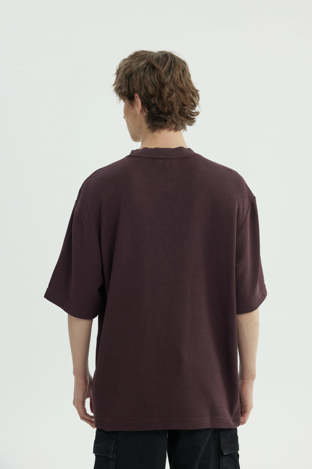 Polera Hombre Oversize Burdeo