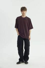 Polera Hombre Oversize Burdeo