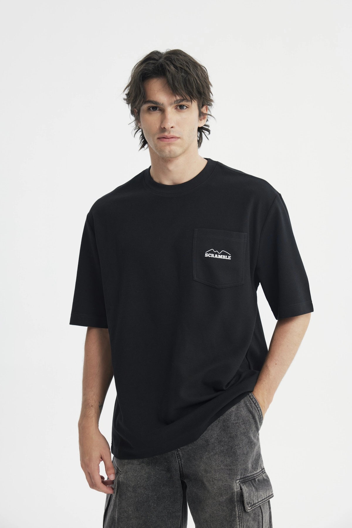 Polera Hombre Oversize Negro