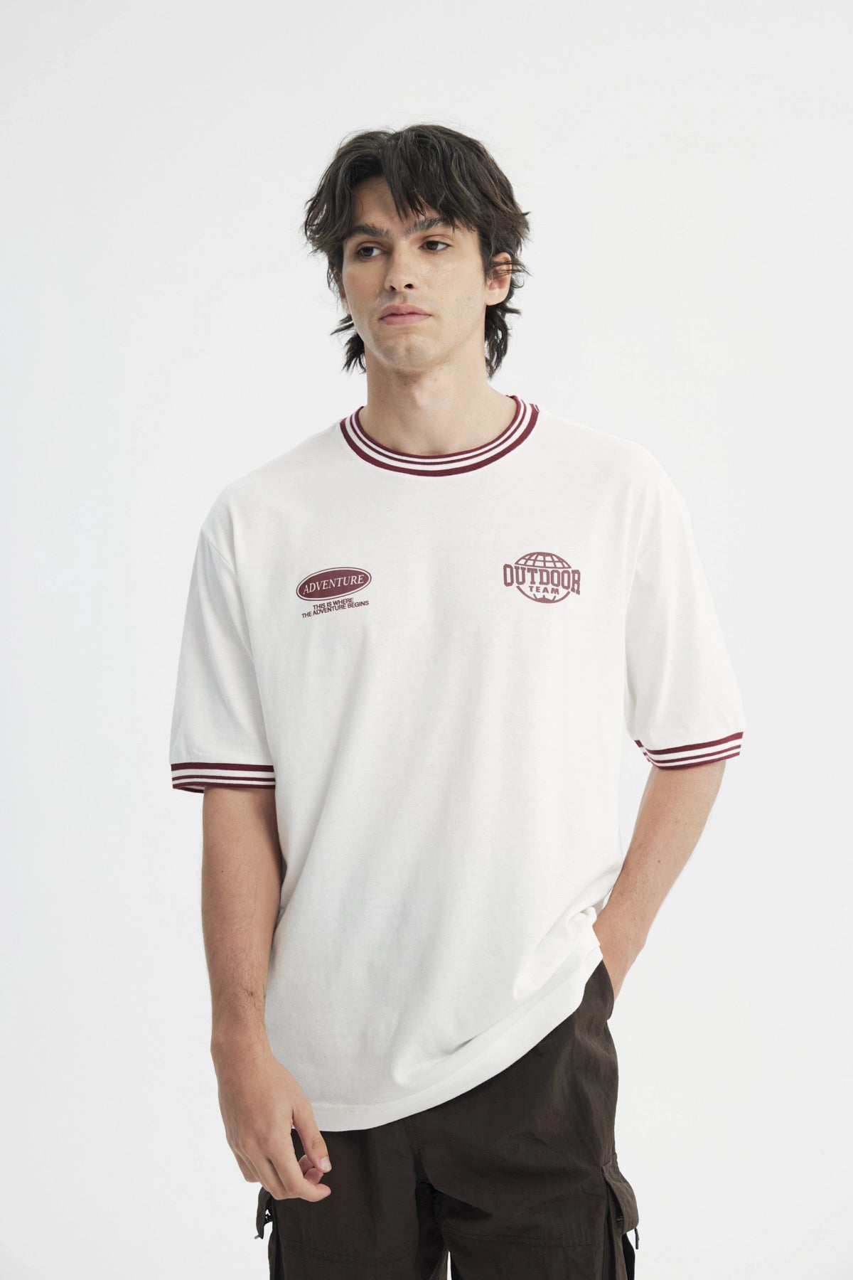 Polera Hombre Oversize Crudo