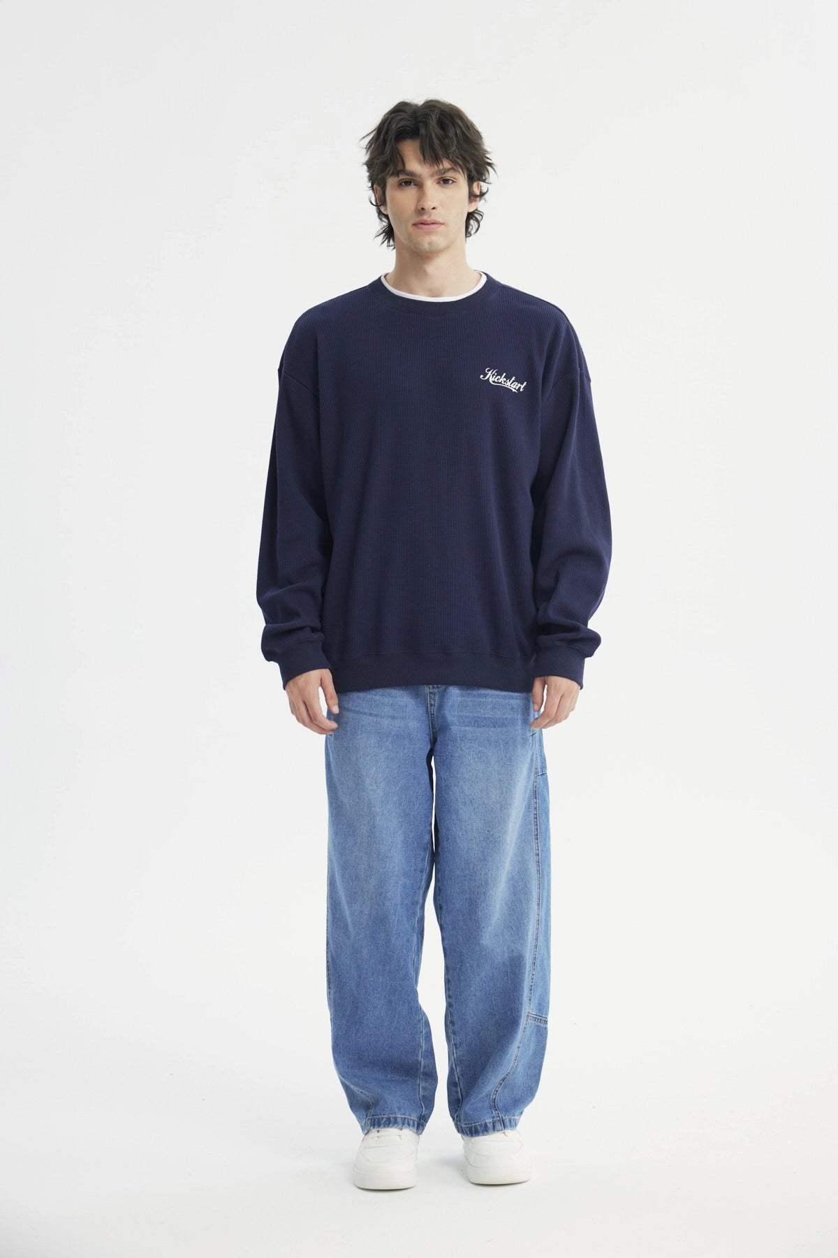 Polerón Hombre Oversize Azul Marino