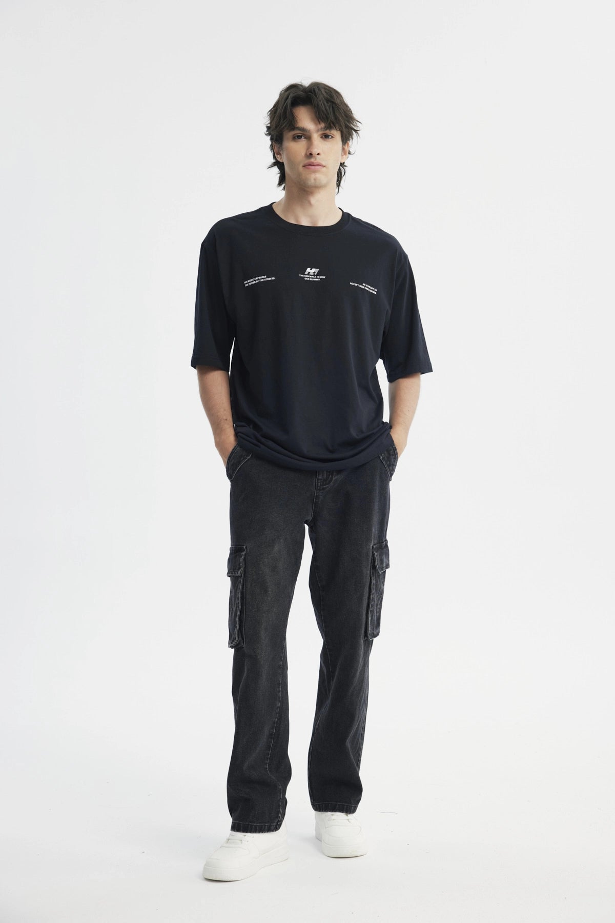 Polera Hombre Oversize Negro