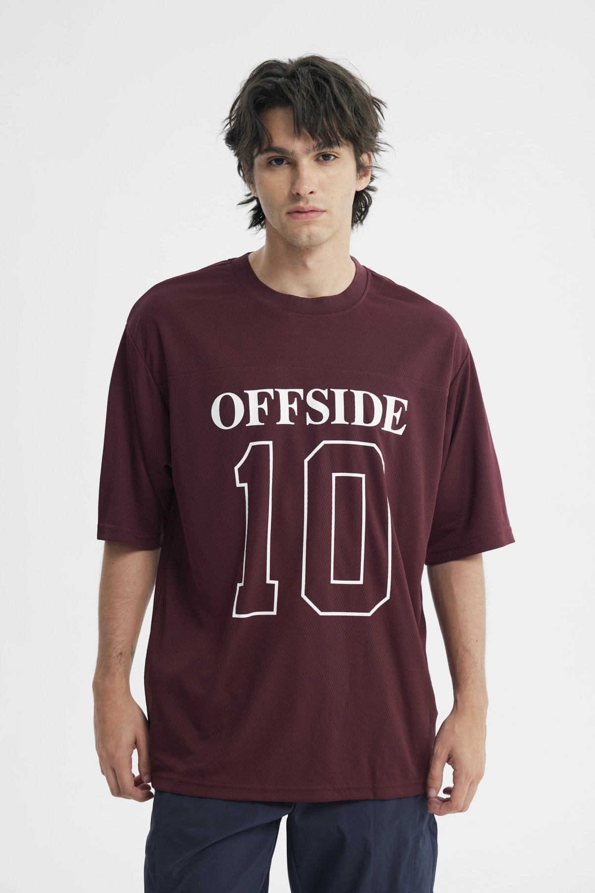 Polera Hombre Oversize Burdeo