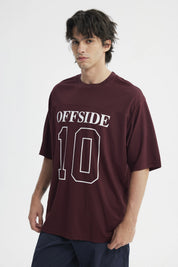 Polera Hombre Oversize Burdeo