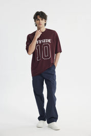 Polera Hombre Oversize Burdeo