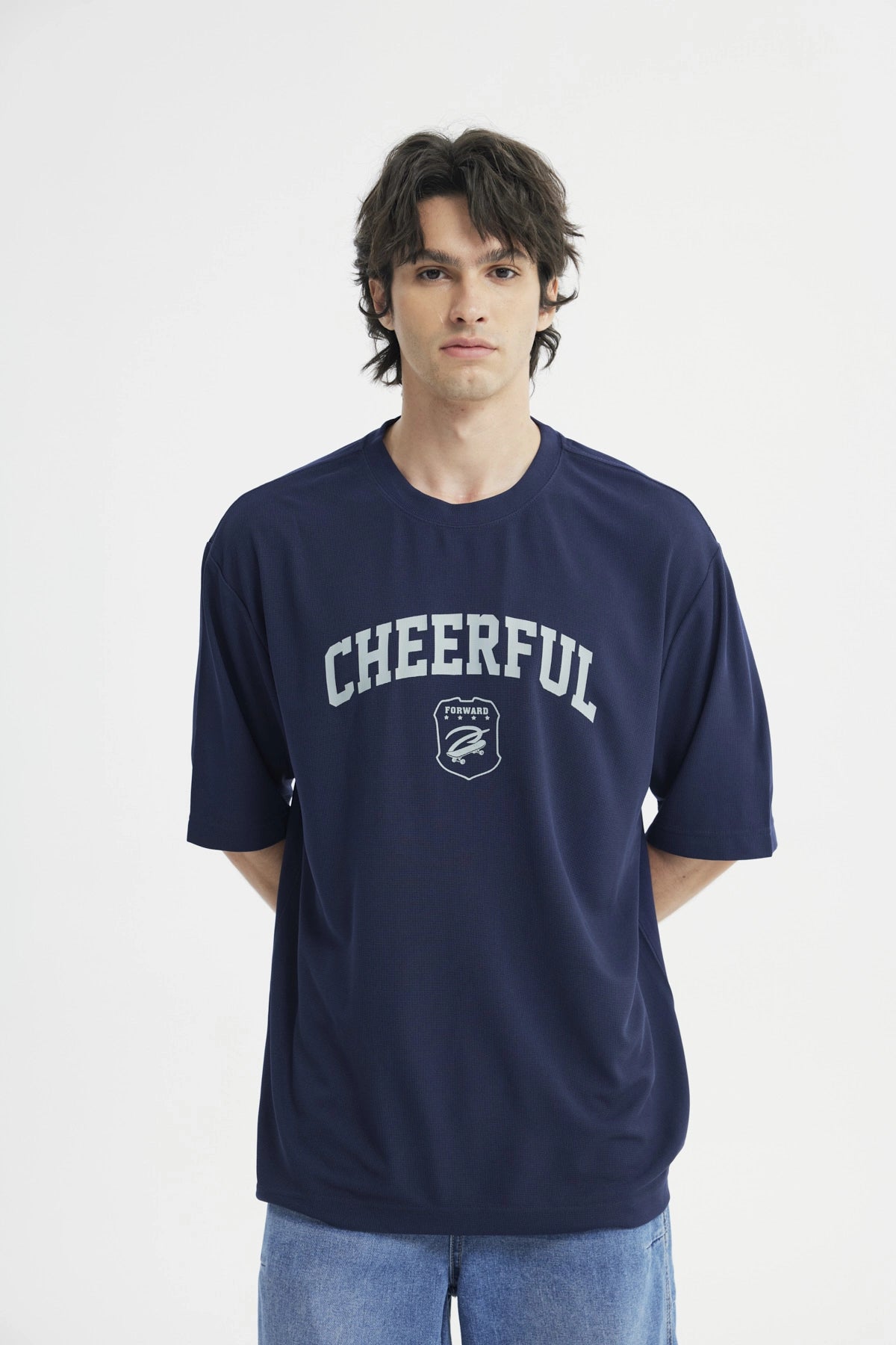 Polera Hombre Oversize Azul Marino