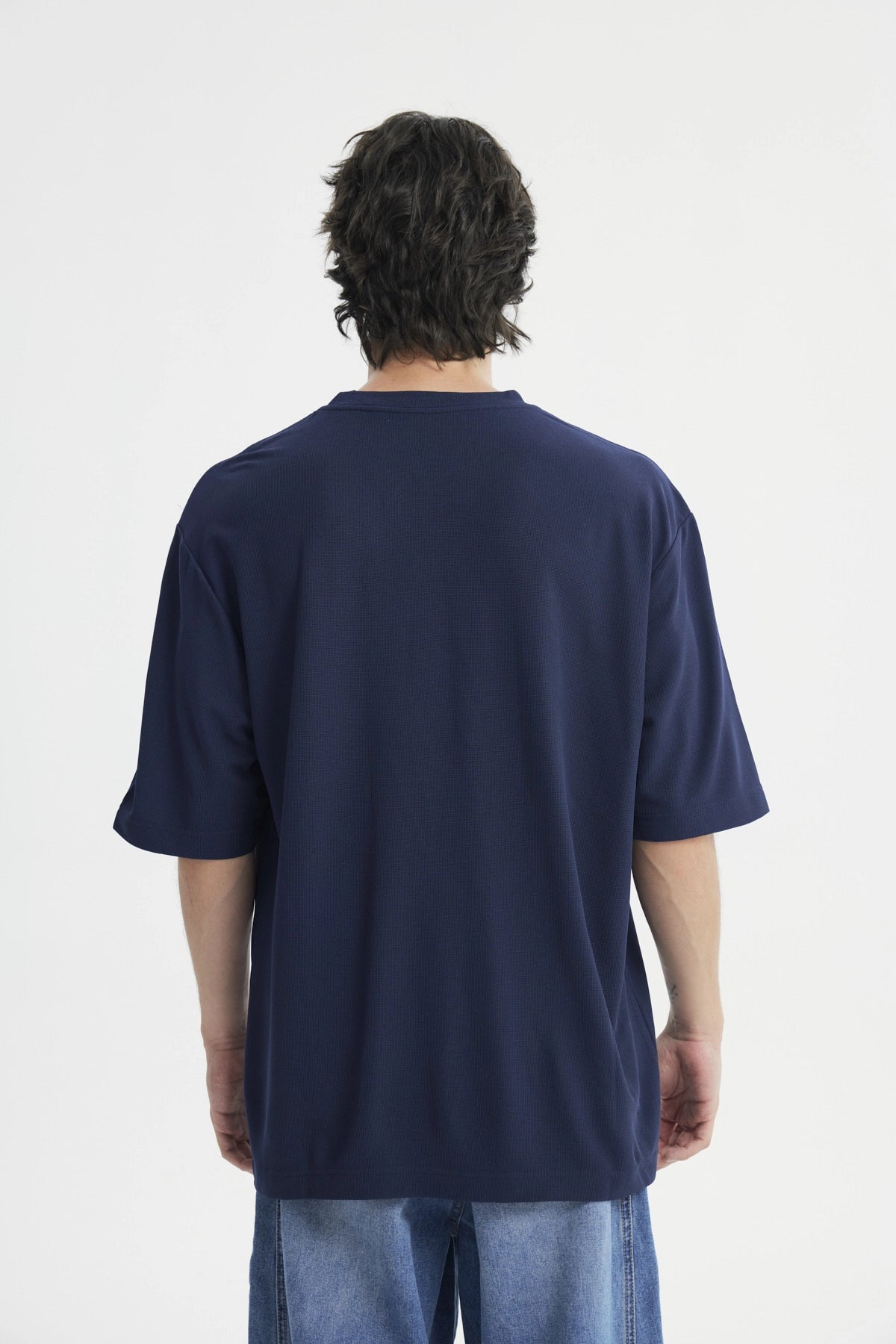 Polera Hombre Oversize Azul Marino