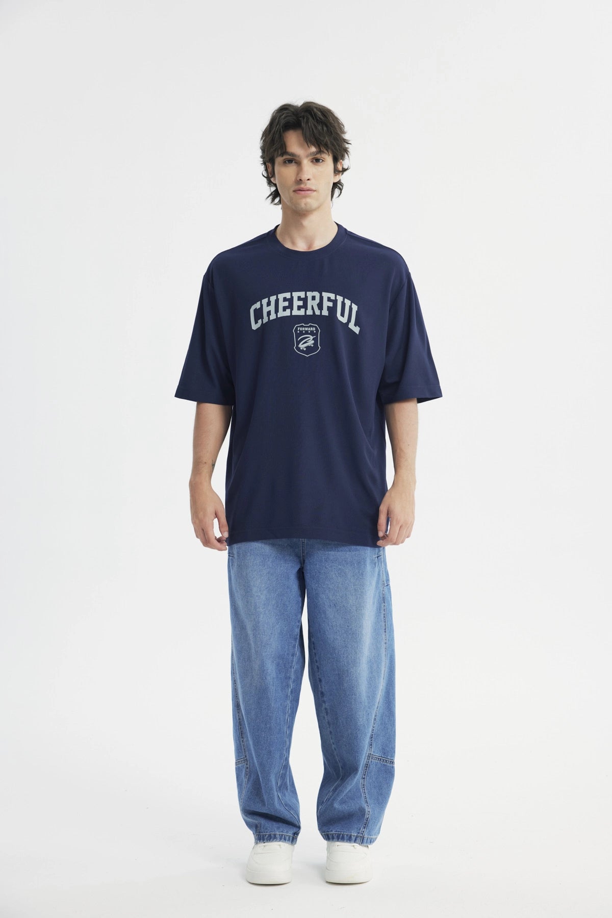 Polera Hombre Oversize Azul Marino