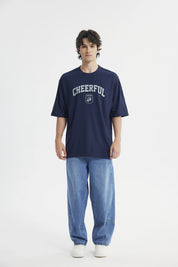 Polera Hombre Oversize Azul Marino