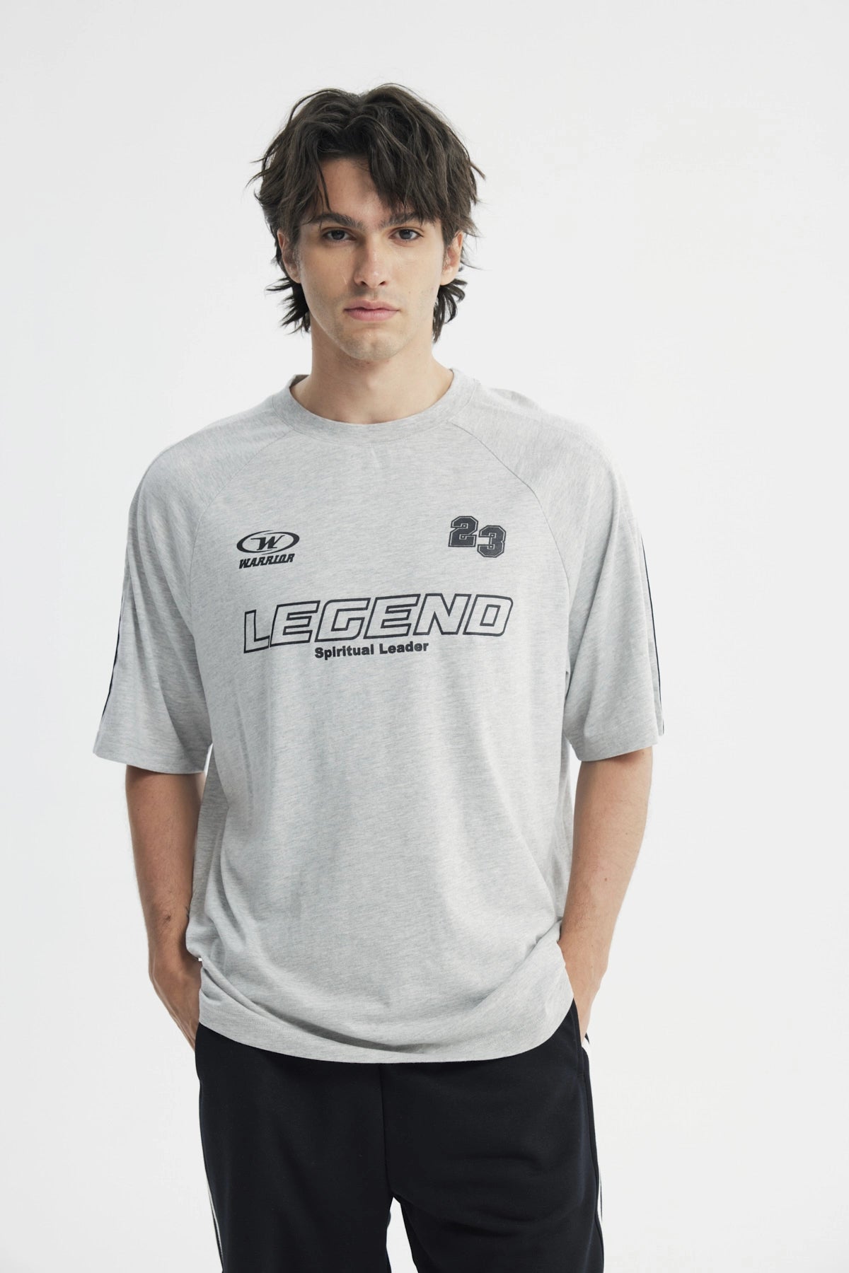 Polera Hombre Regular Gris Melange
