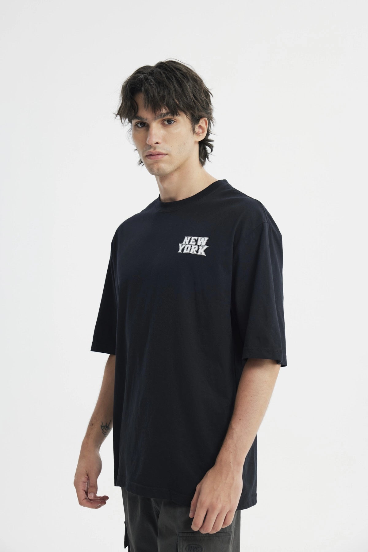 Polera Hombre Oversize Negro