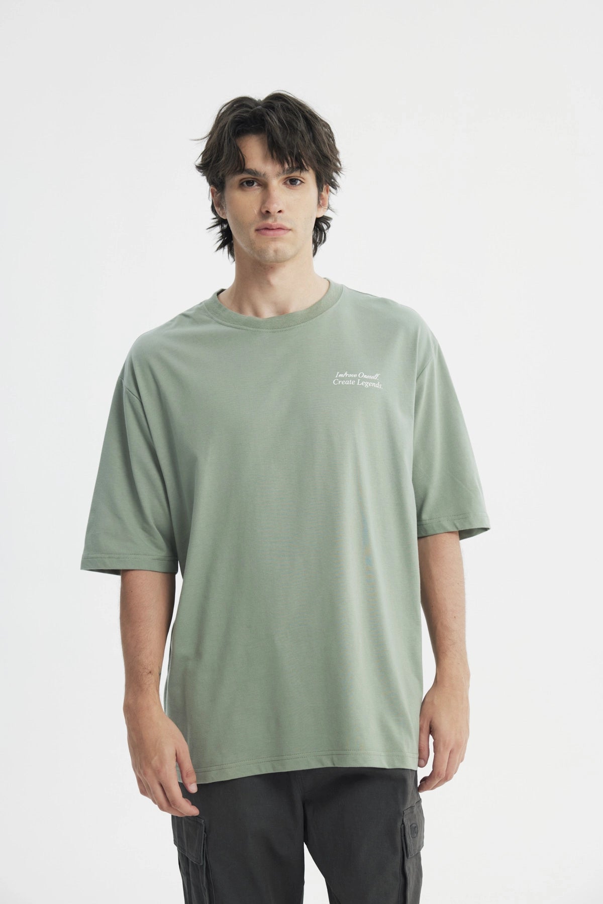 Polera Hombre Oversize Verde Claro