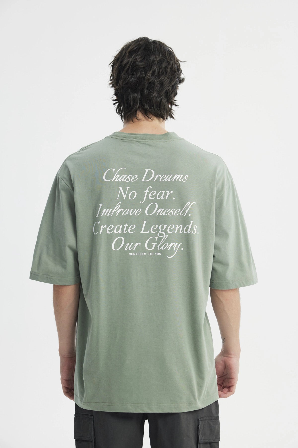 Polera Hombre Oversize Verde Claro