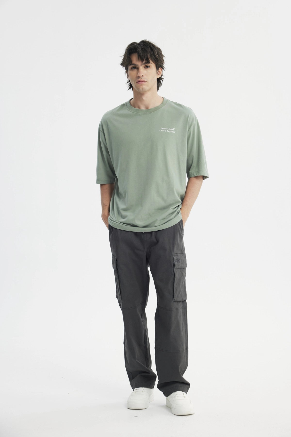 Polera Hombre Oversize Verde Claro