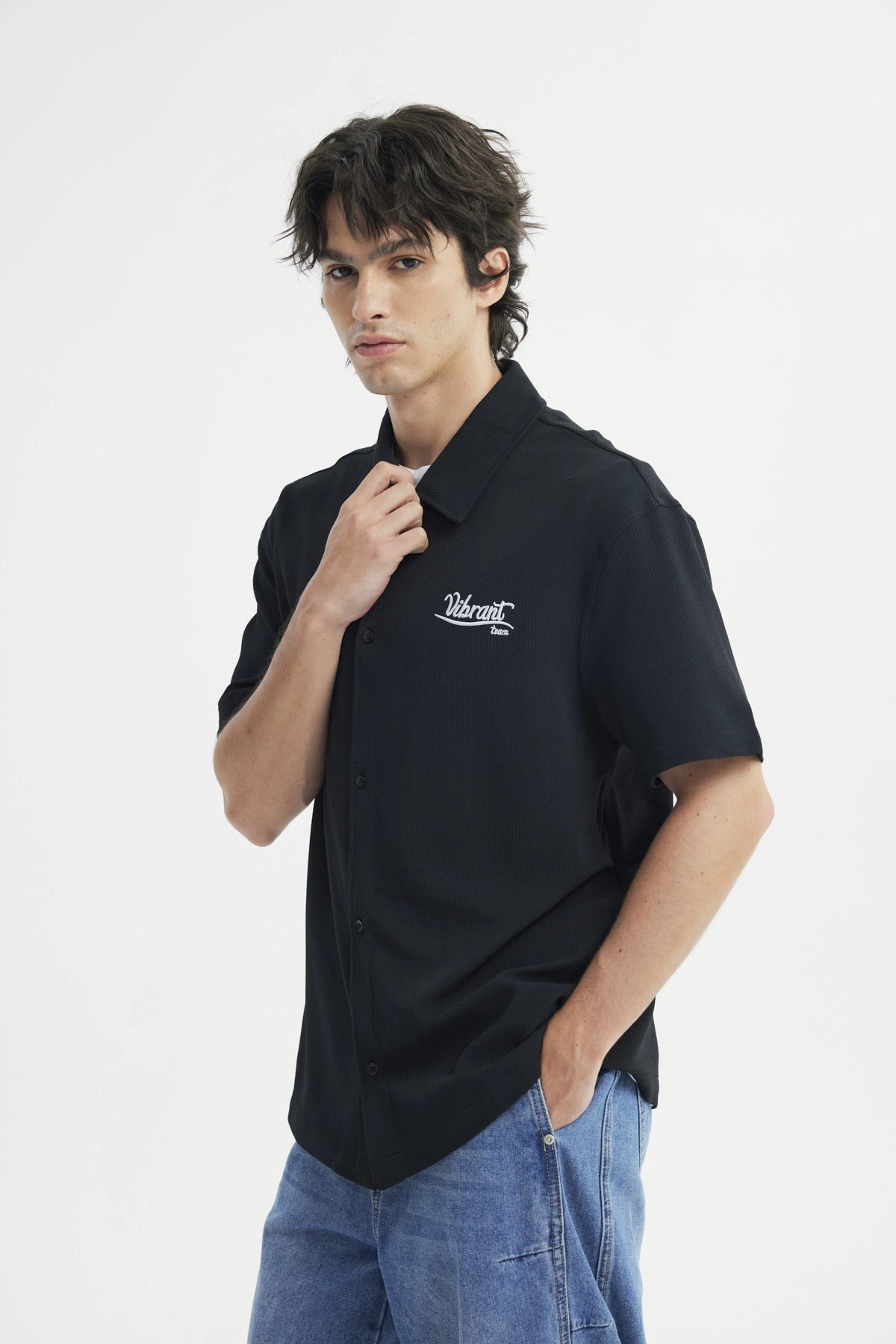 Camisa Hombre Oversize Negro