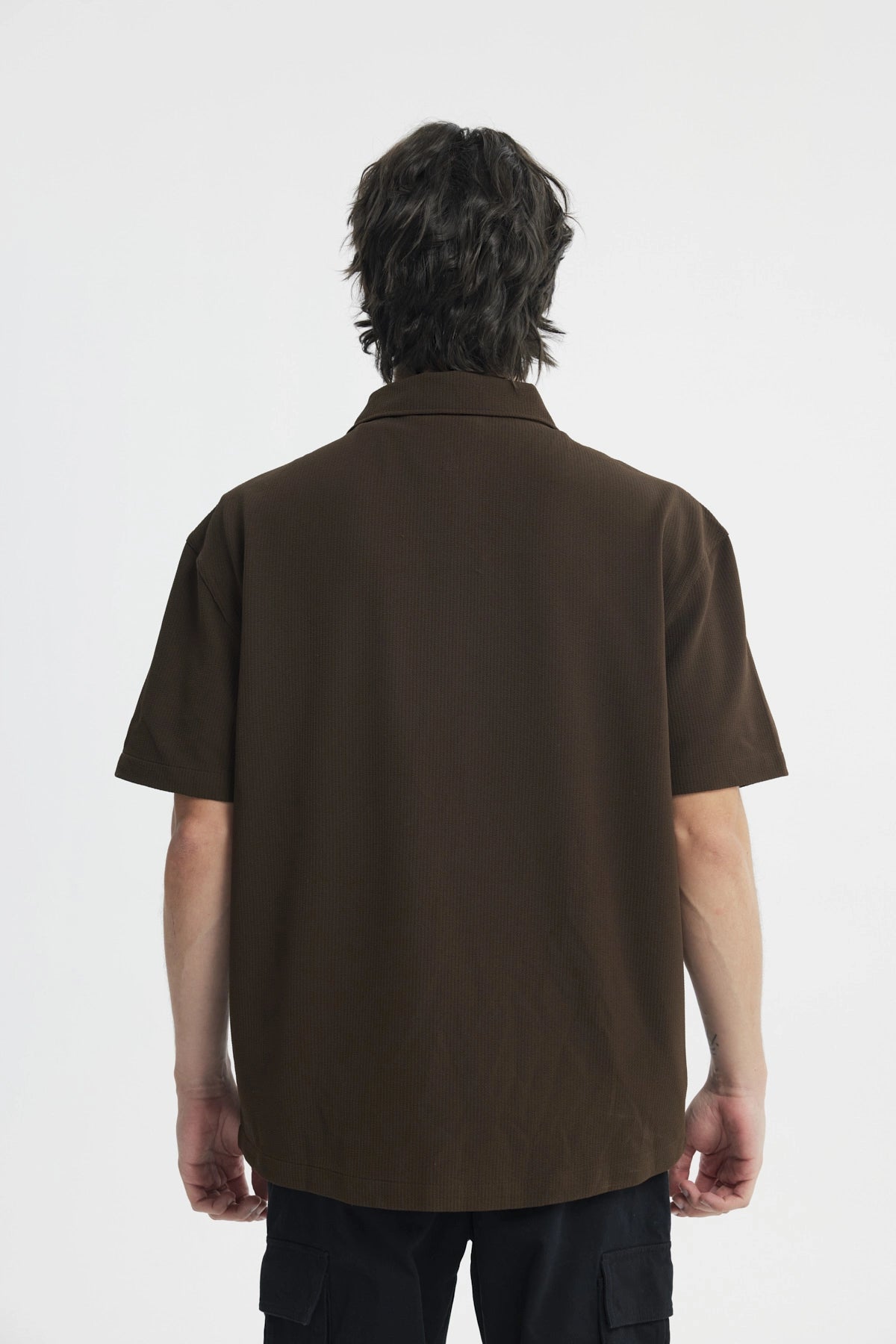 Camisa Hombre Oversize Chocolate