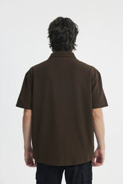 Camisa Hombre Oversize Chocolate
