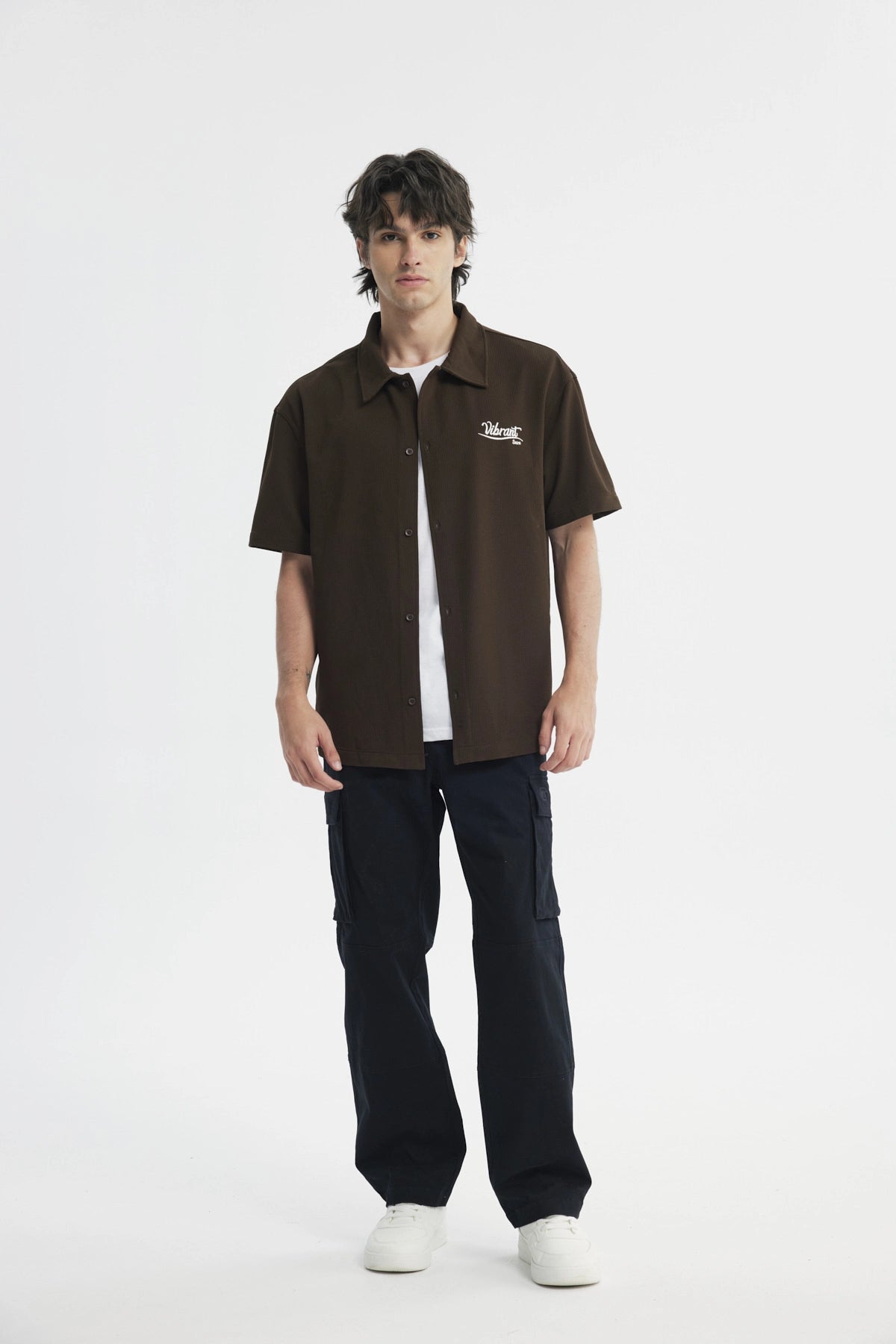 Camisa Hombre Oversize Chocolate