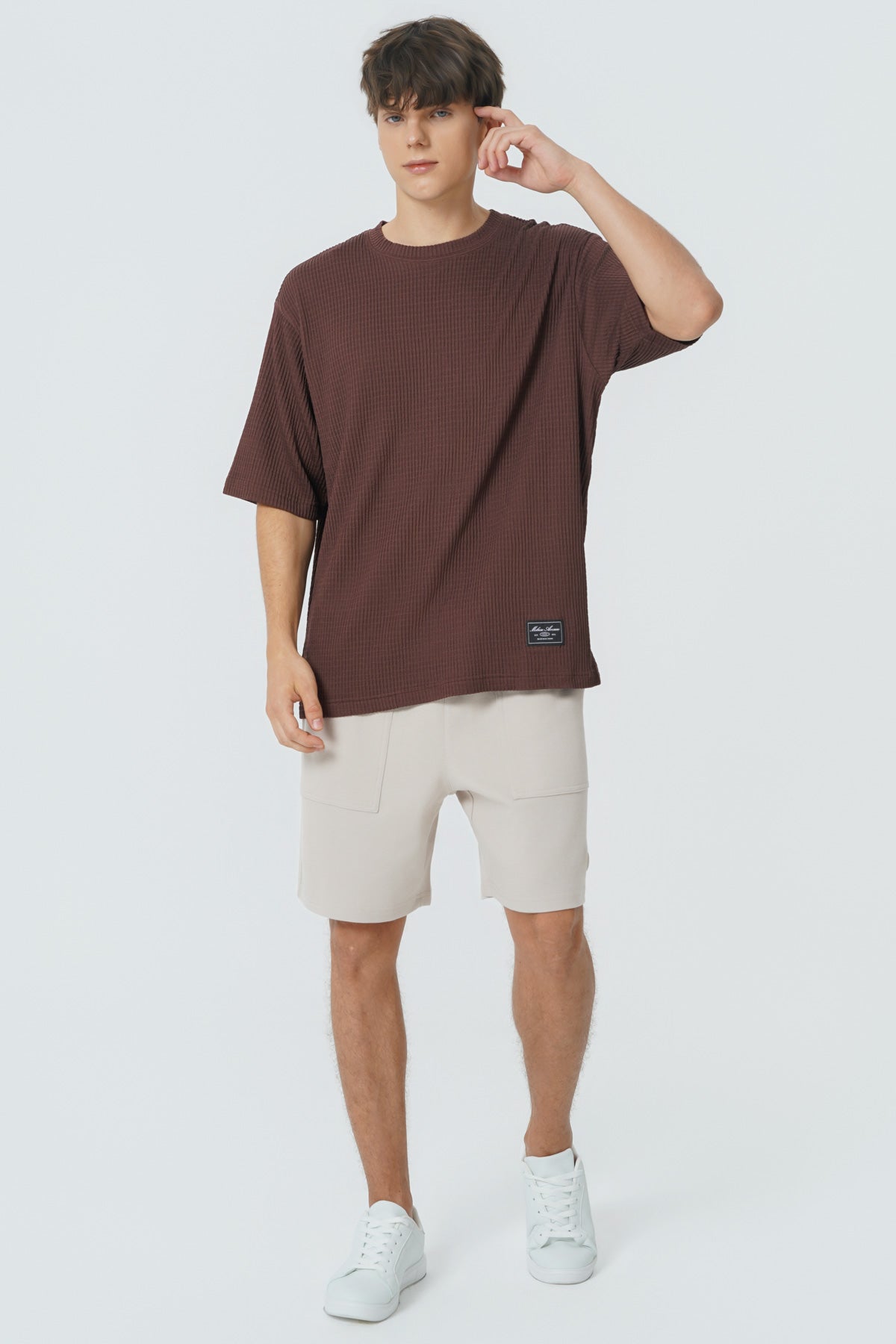 Bermuda Calce Recto Hombre Beige