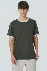 Polera Regular Hombre Verde Militar