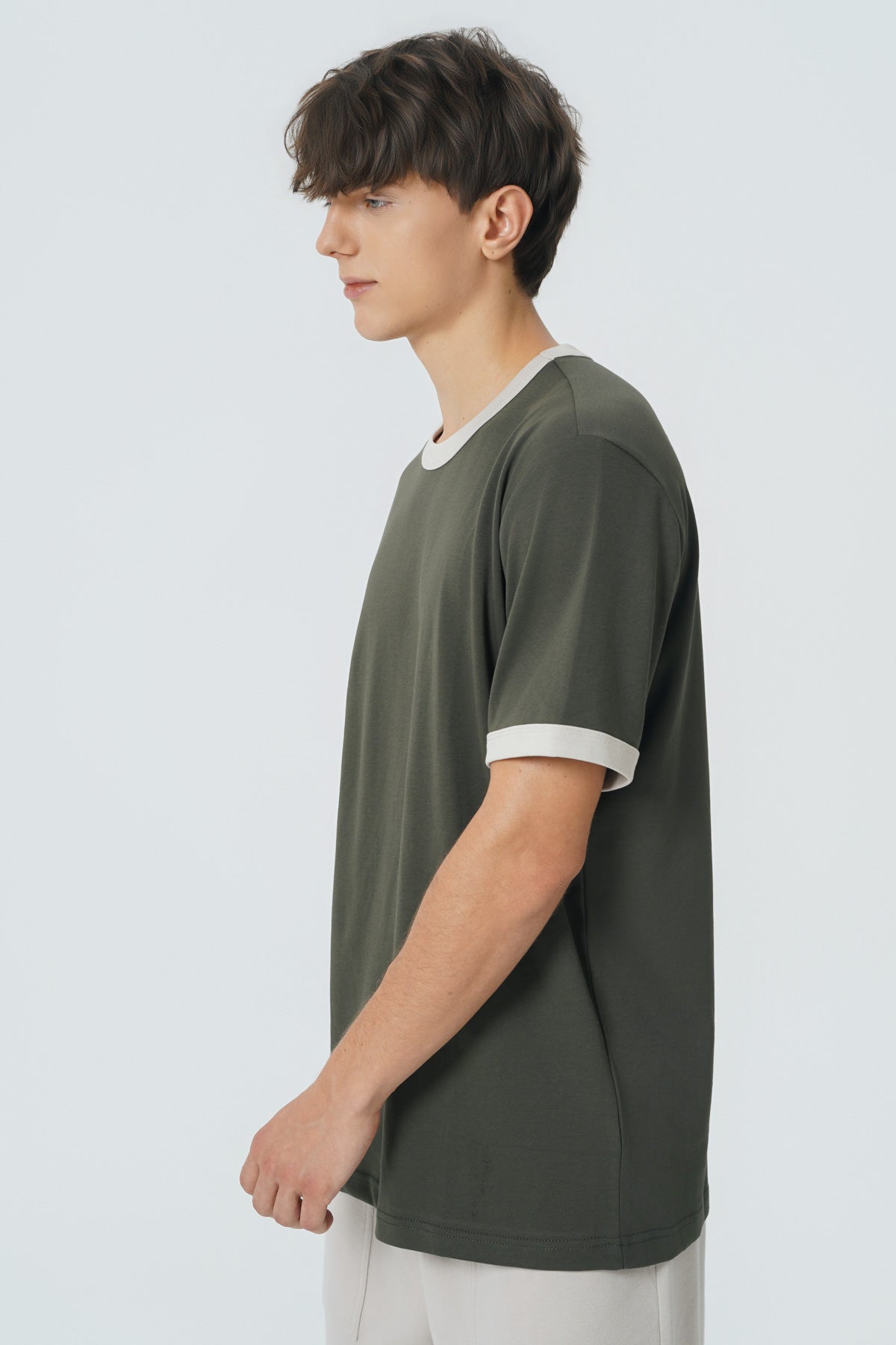 Polera Regular Hombre Verde Militar