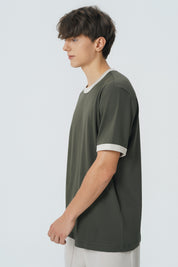Polera Regular Hombre Verde Militar