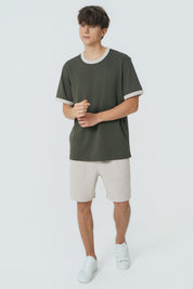 Polera Regular Hombre Verde Militar