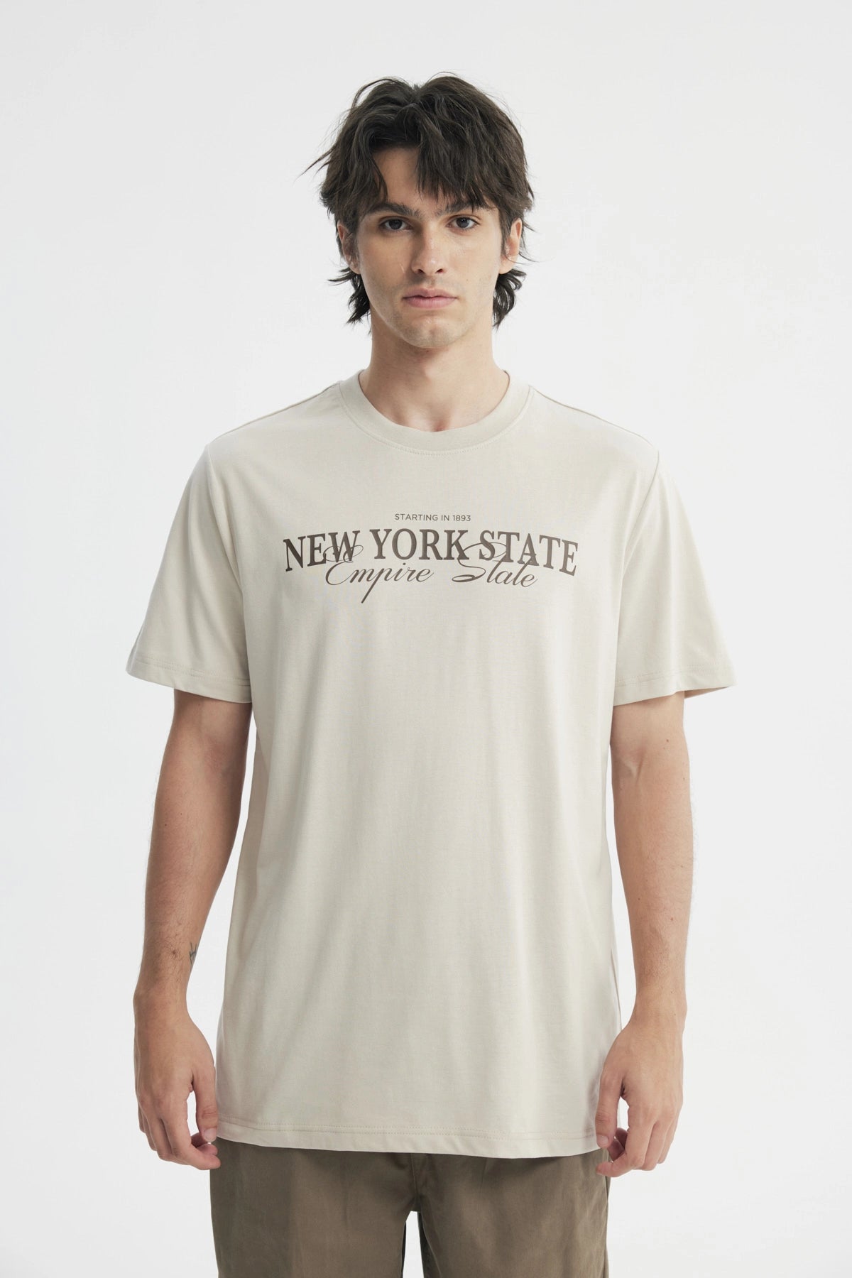 Polera Regular Hombre Beige