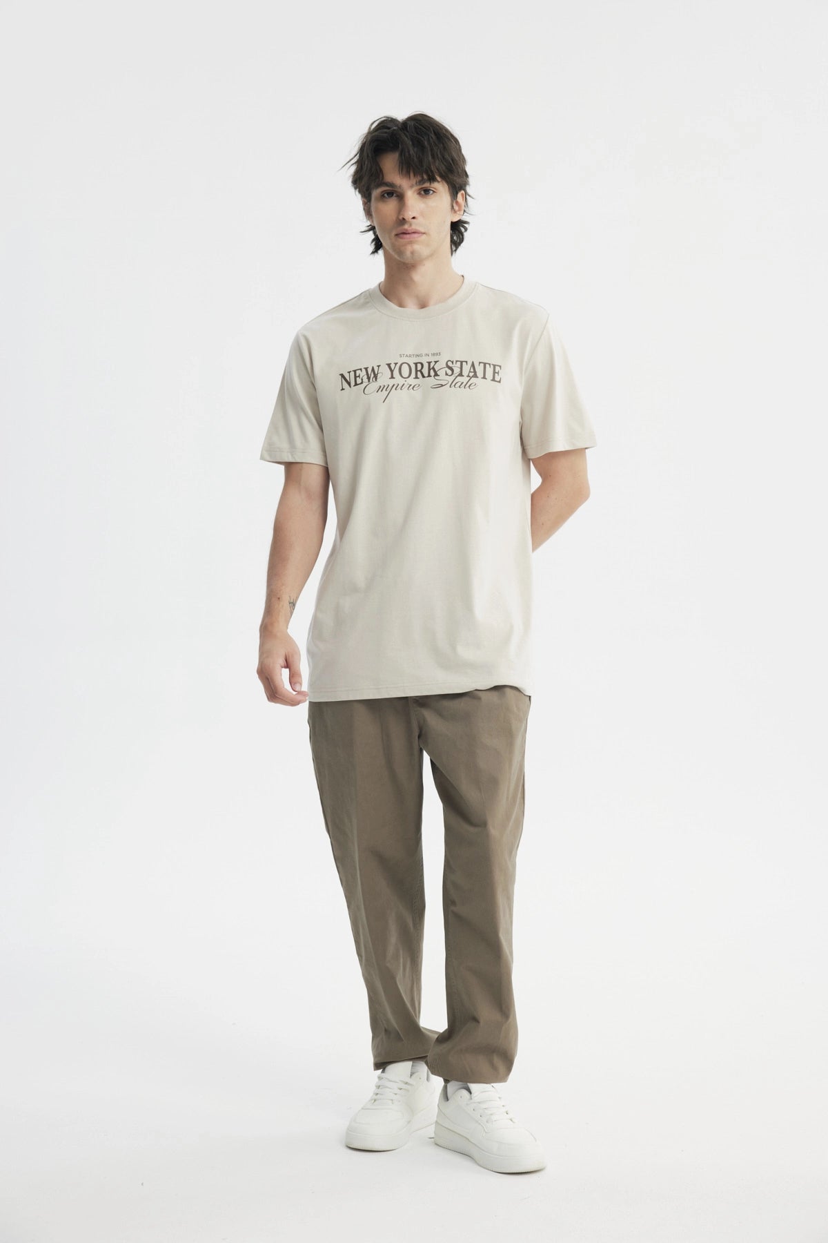 Polera Regular Hombre Beige