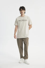 Polera Regular Hombre Beige
