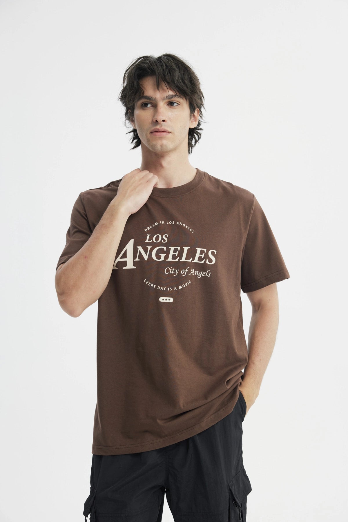 Polera Regular Hombre Chocolate