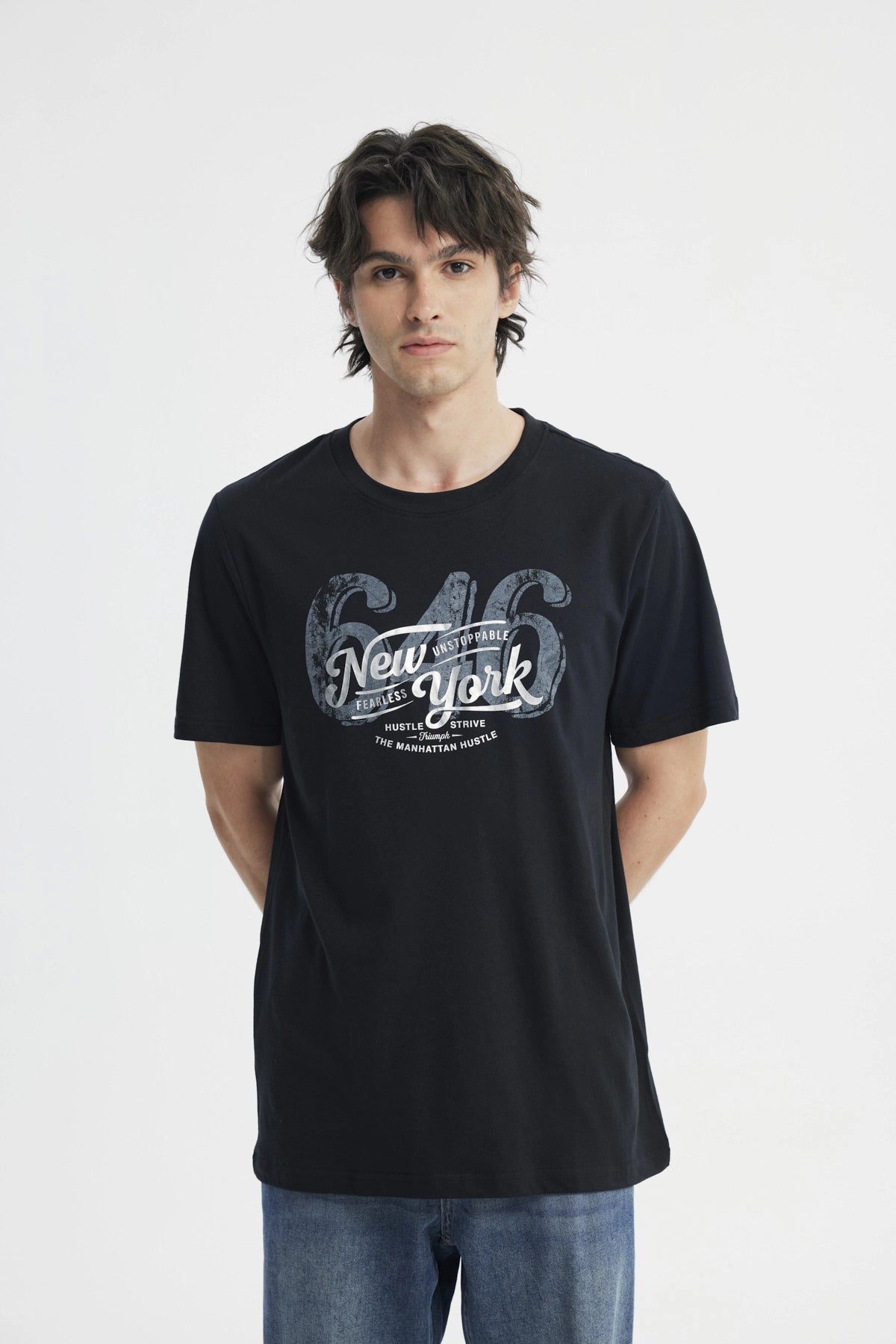 Polera Regular Hombre Negro