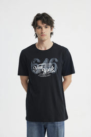 Polera Regular Hombre Negro
