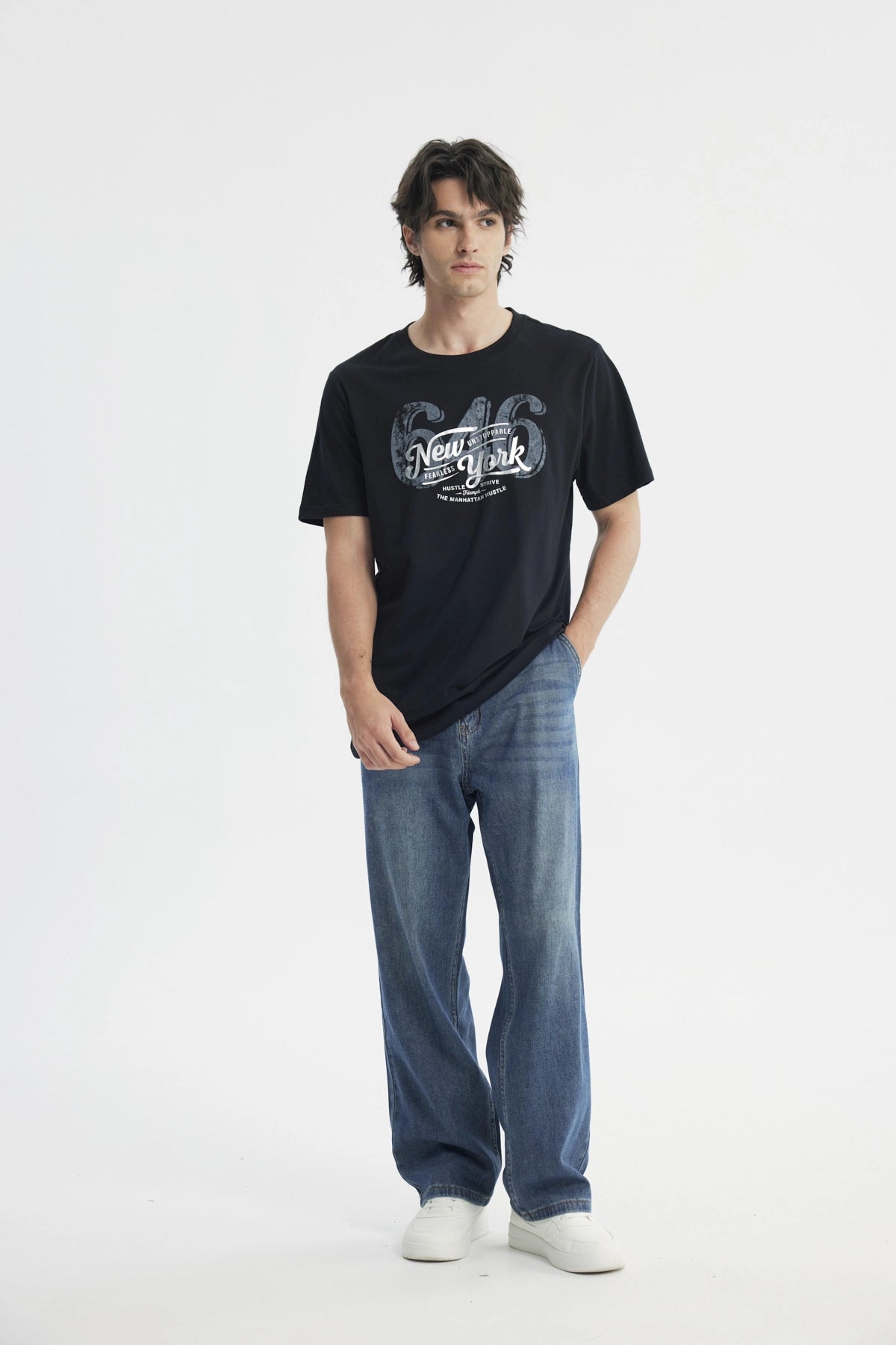 Polera Regular Hombre Negro