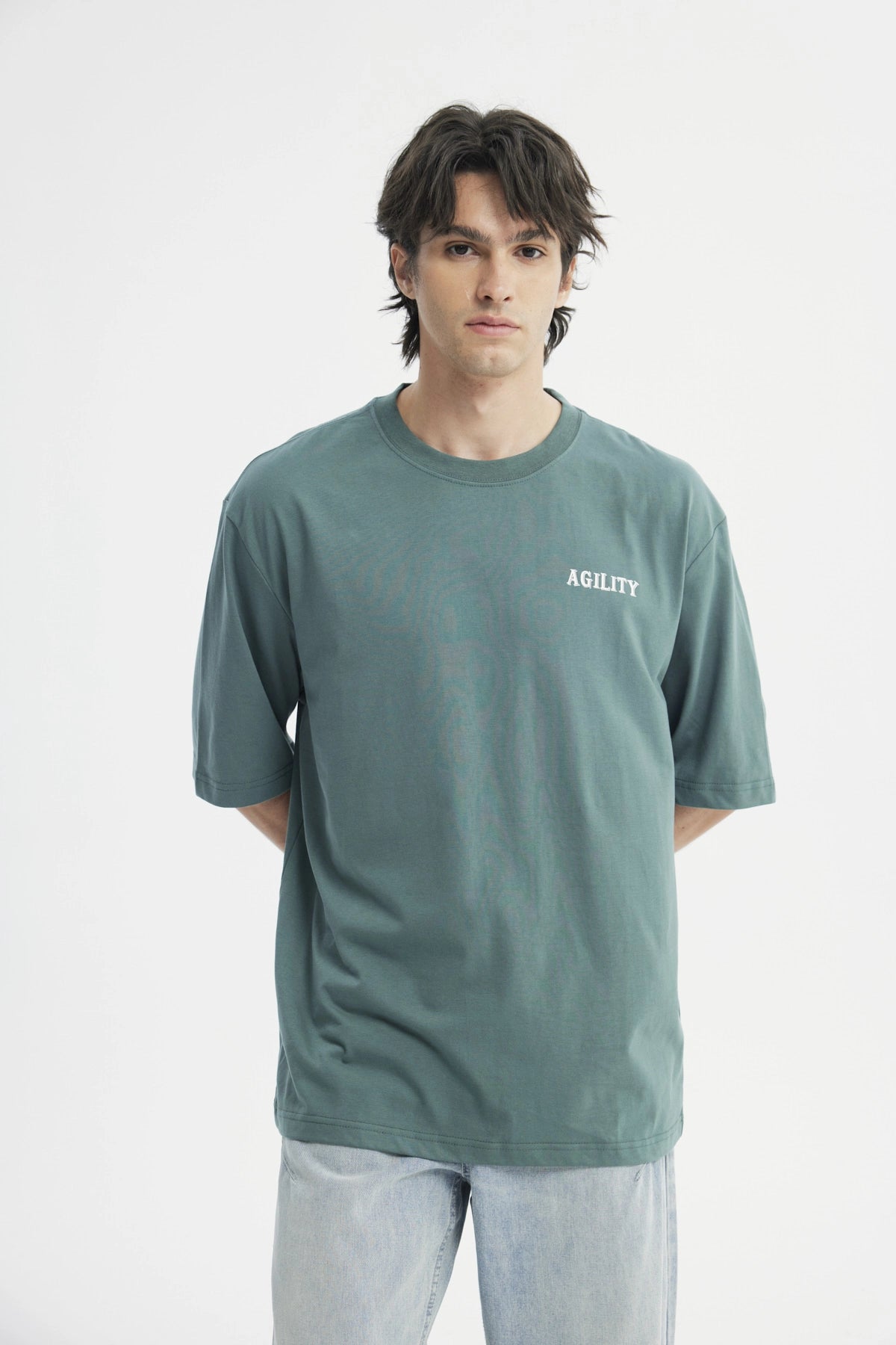 Polera Oversize Hombre Verde Pino
