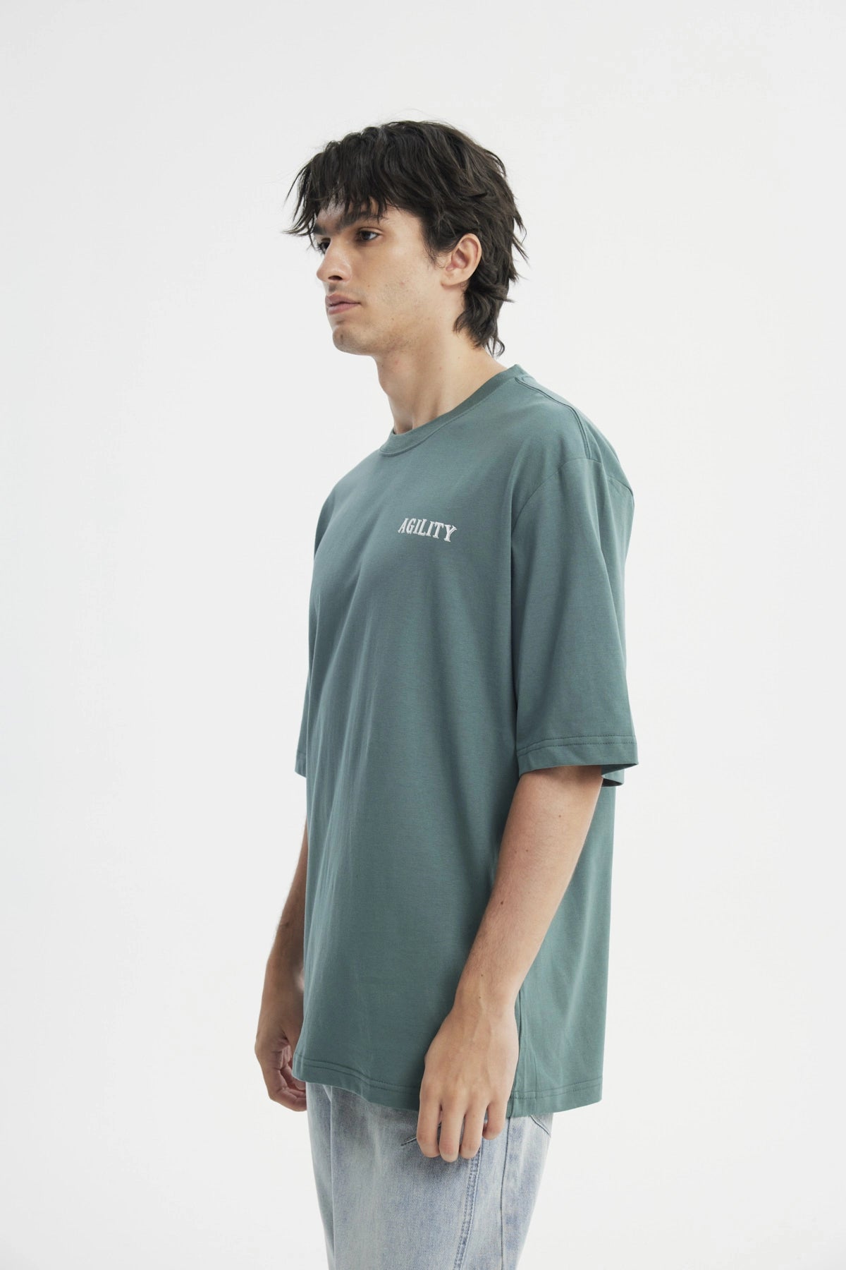Polera Oversize Hombre Verde Pino